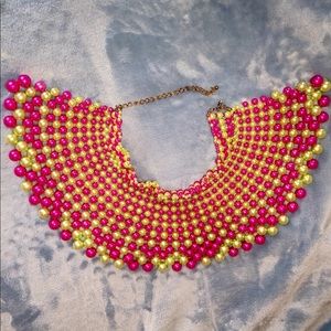 Necklace Faux Pearls Fan Choker